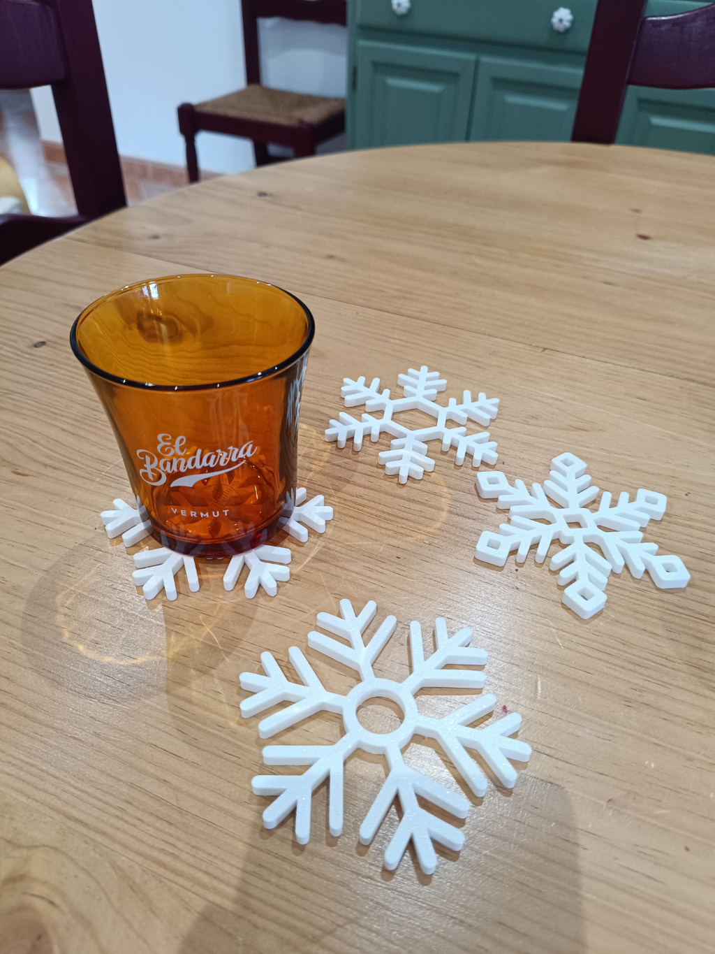 Set de posavasos de copos de nieve