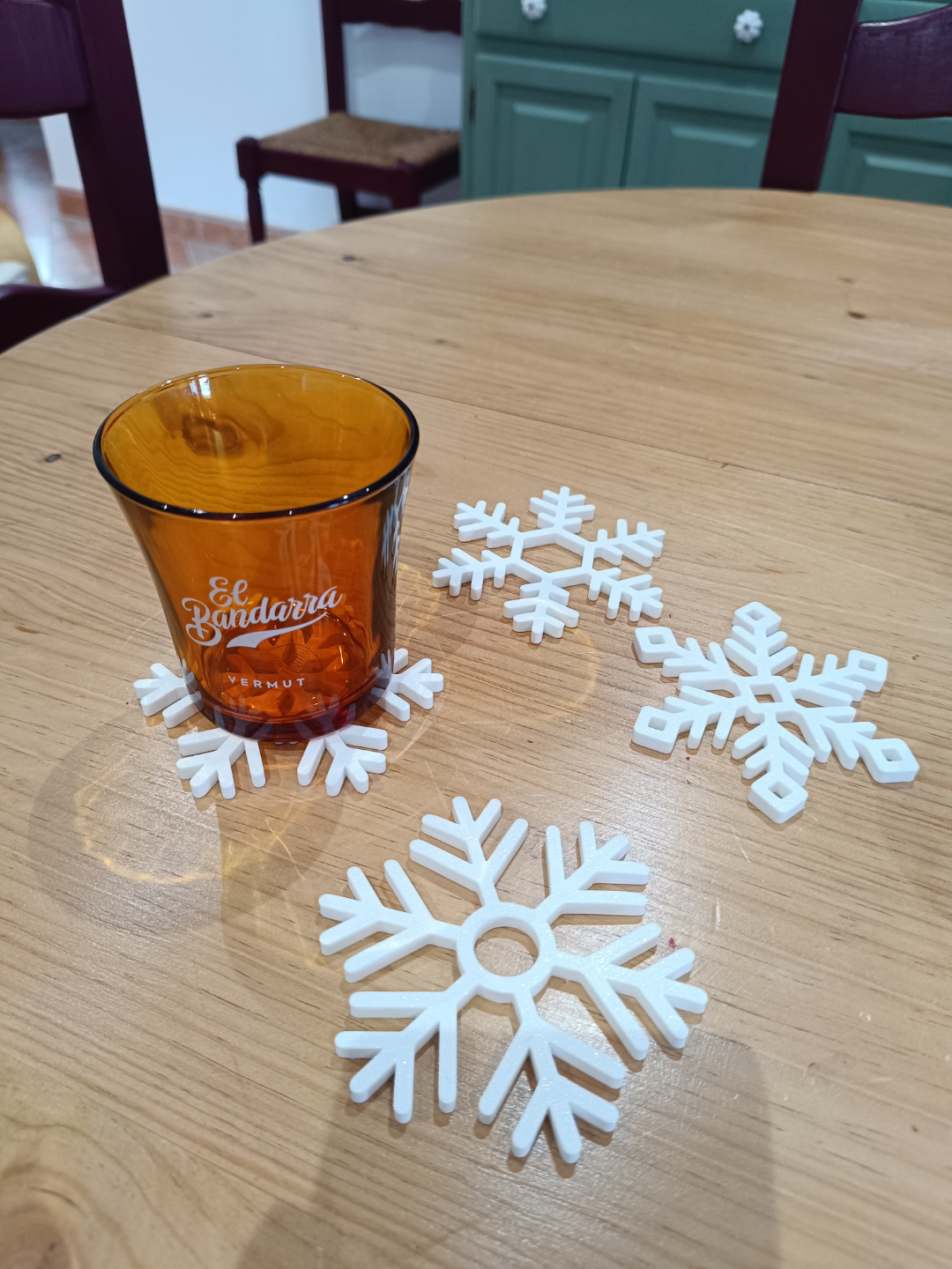 Set de posavasos de copos de nieve