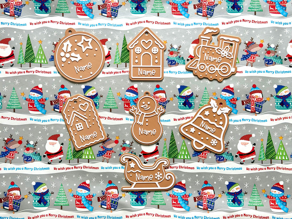 Customisable name Christmas gift tag - Gingerbread