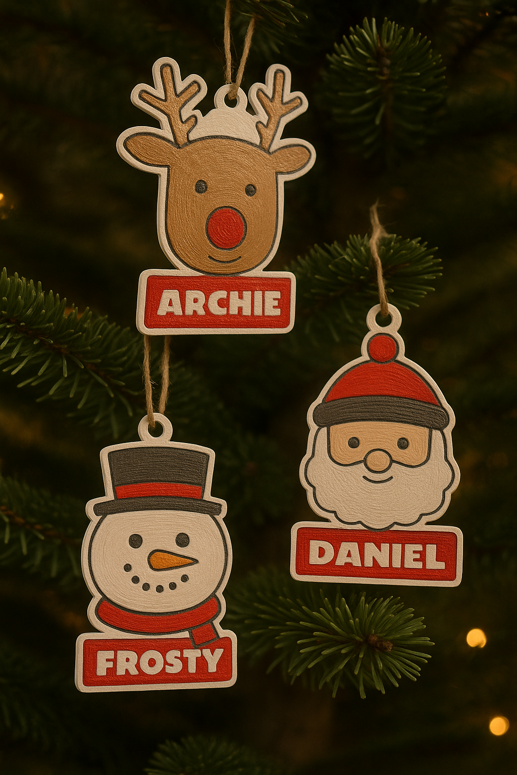 Custom Christmas Ornaments - Editable Nameplates