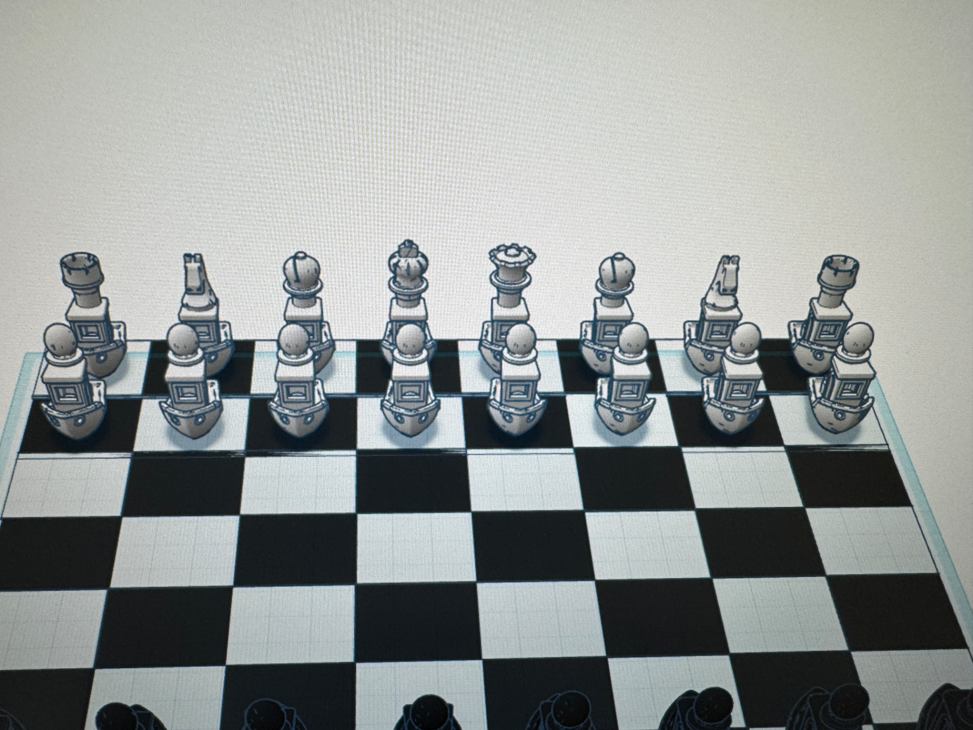 Benchychess - a chess set which is benchy themed