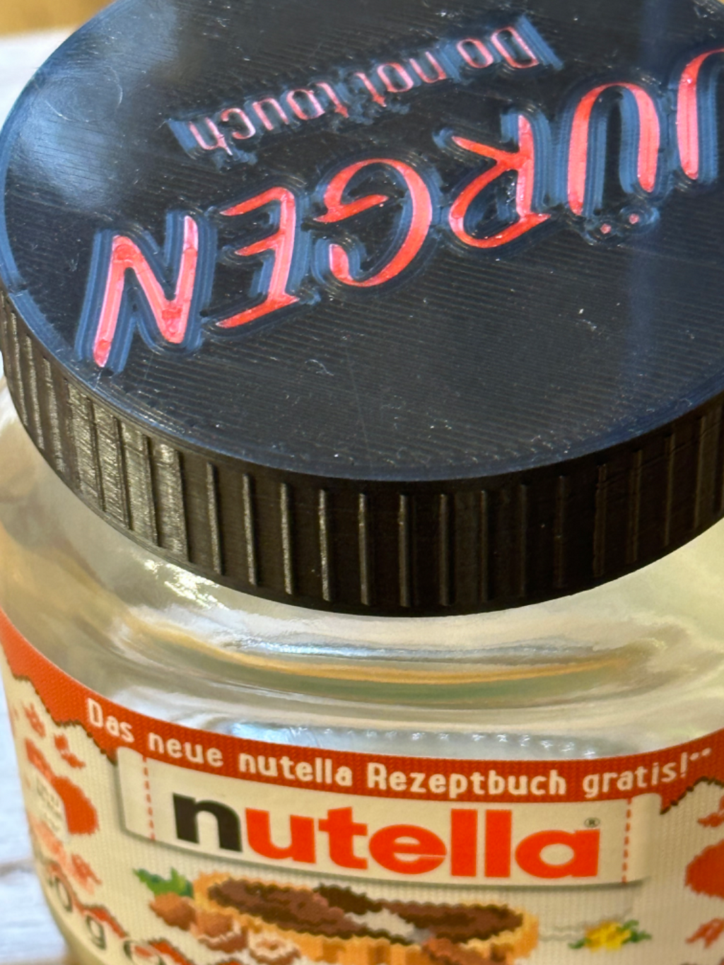 Customizable Nutella lid