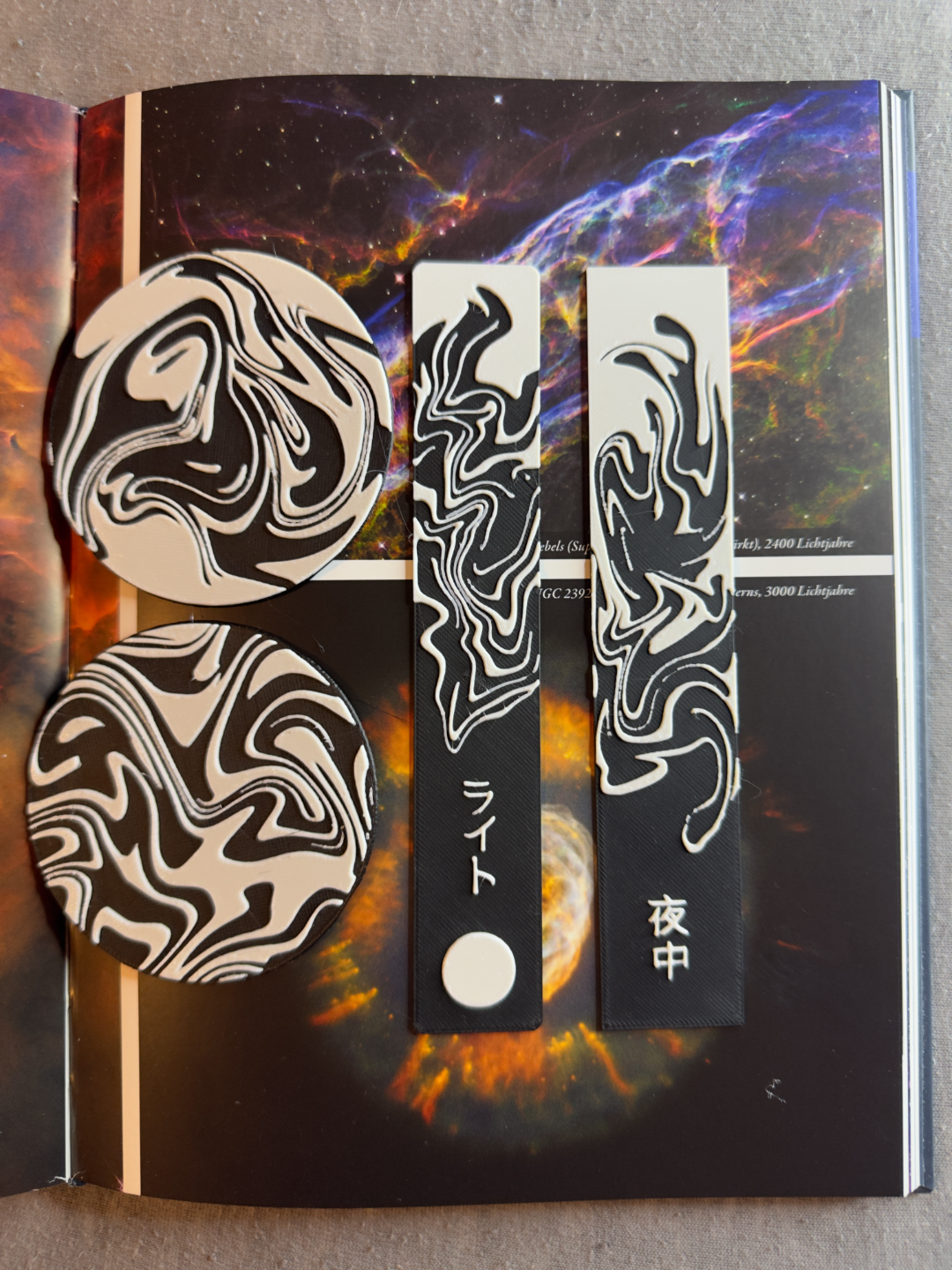 Galactic Swirls - Bookmark and Coaster Hueforge
