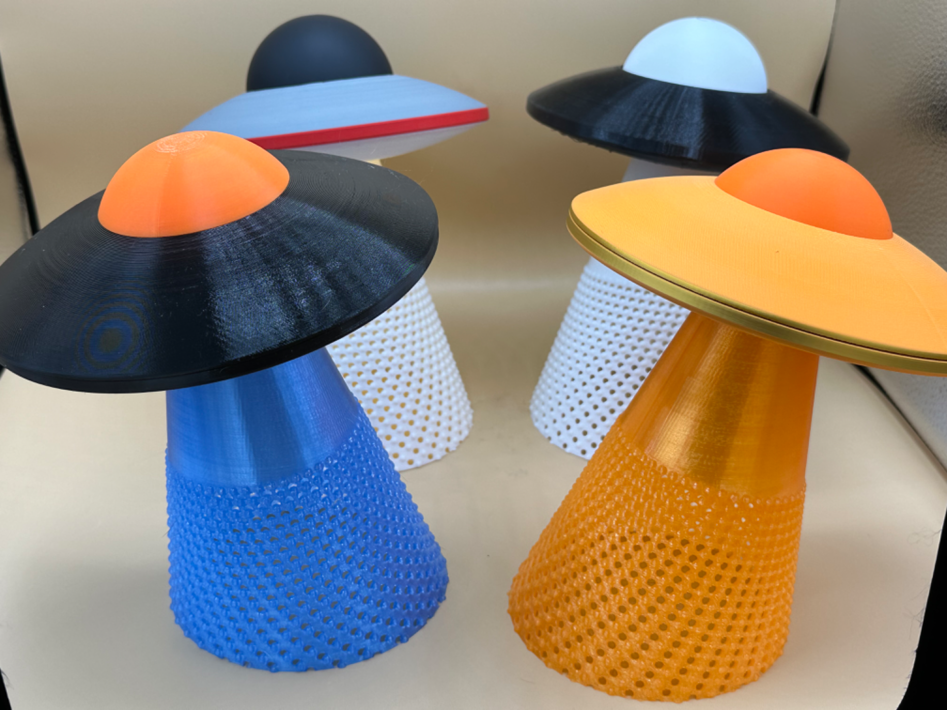 UFO Table Lamp with Tractor Beam Illumination