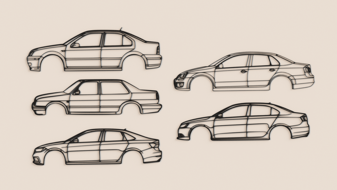 VW Jetta Models 2D wall art decor