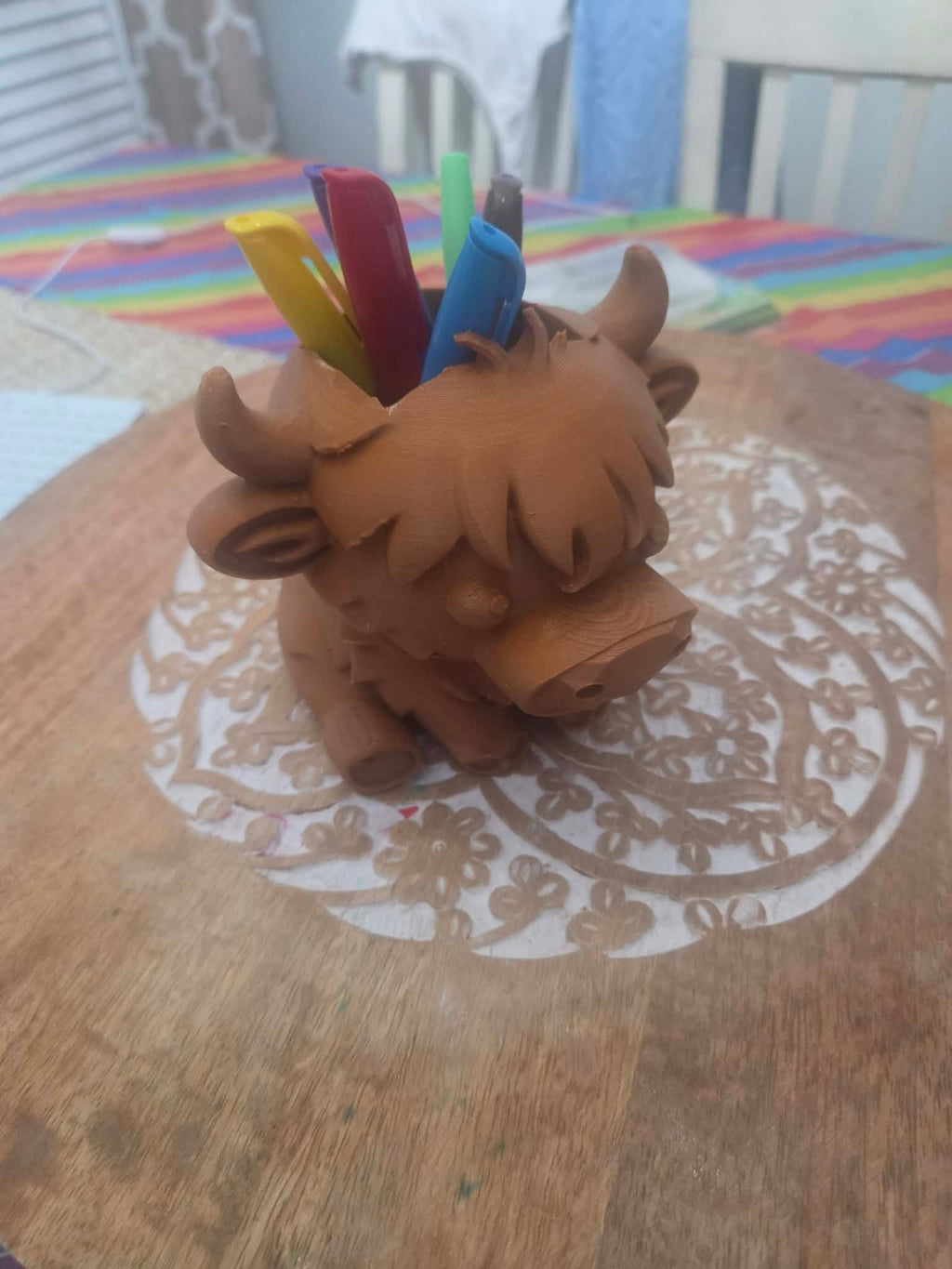Highland Cow Desk Chaos Coordinator/soap dispenser