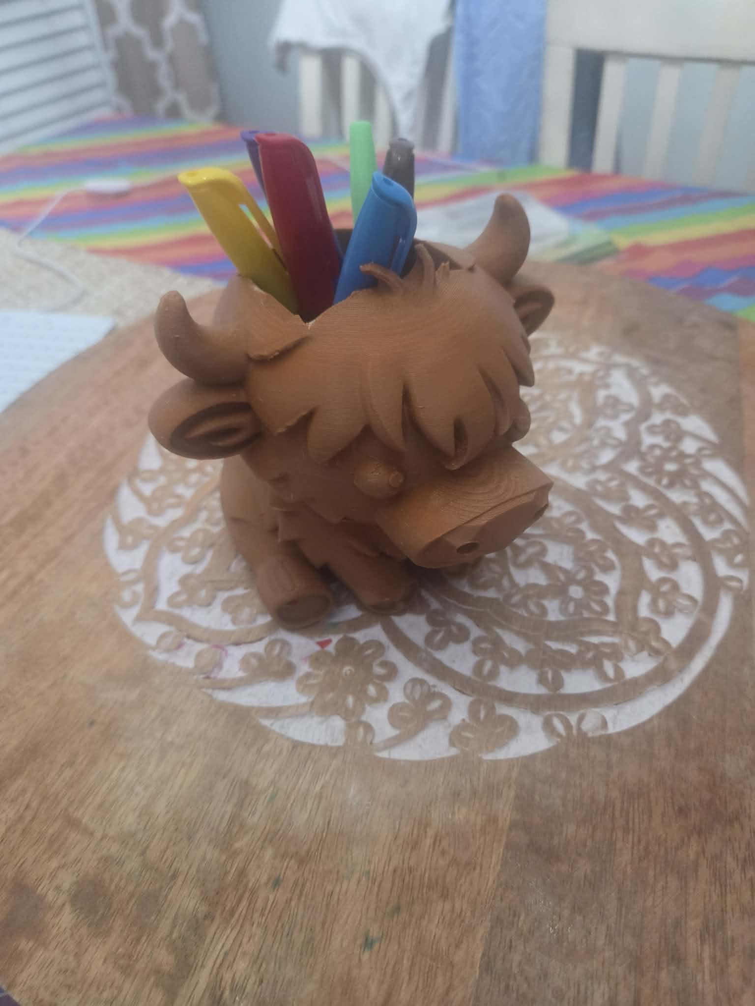 Highland Cow Desk Chaos Coordinator/soap dispenser