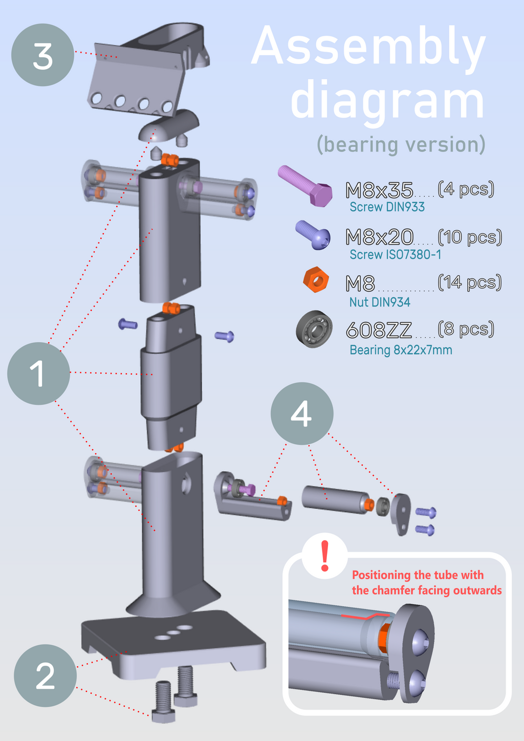 Multi spooler with bearings and bmcu holder