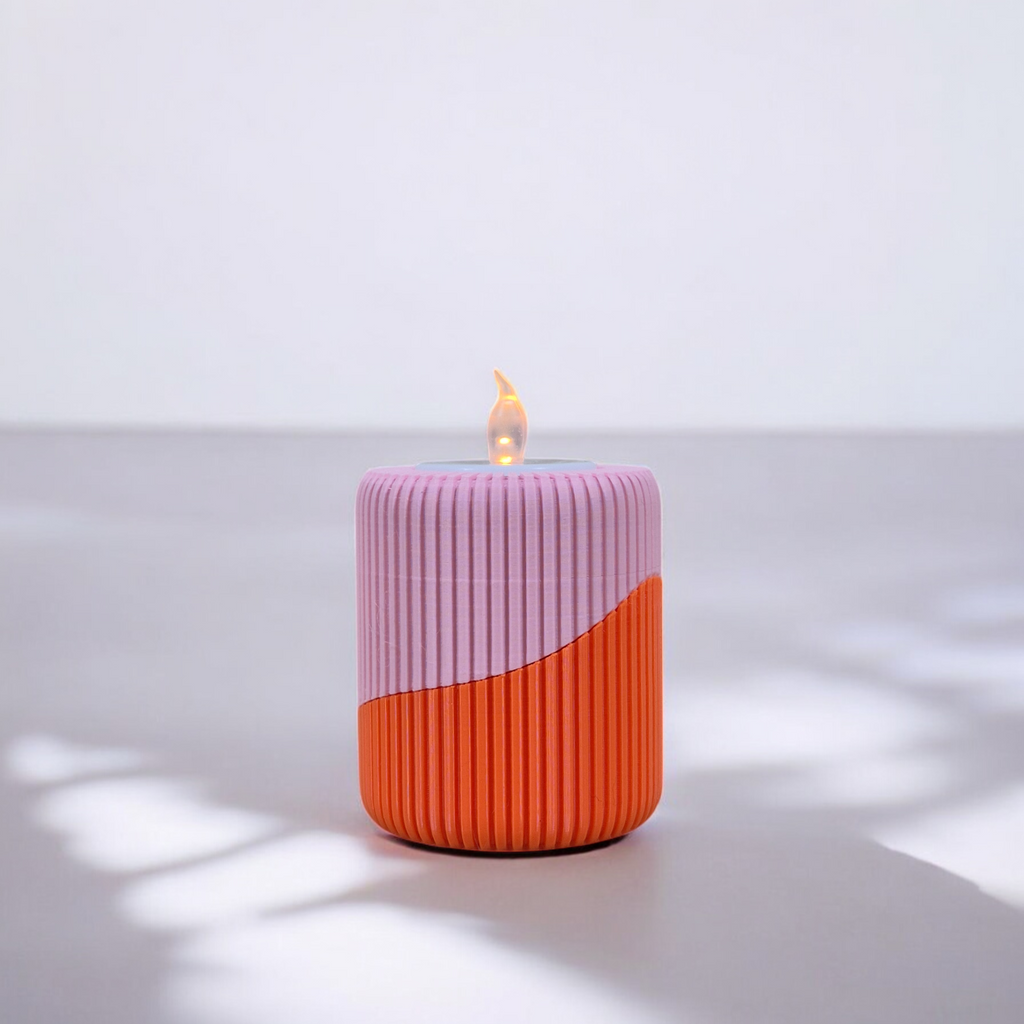 Ribbed Tea Light Holder – Customizable Color