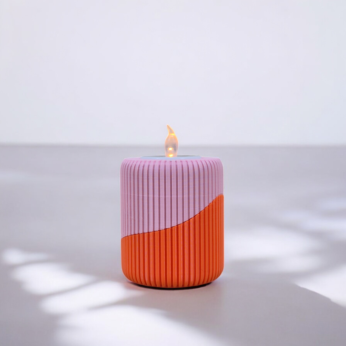 Ribbed Tea Light Holder – Customizable Color