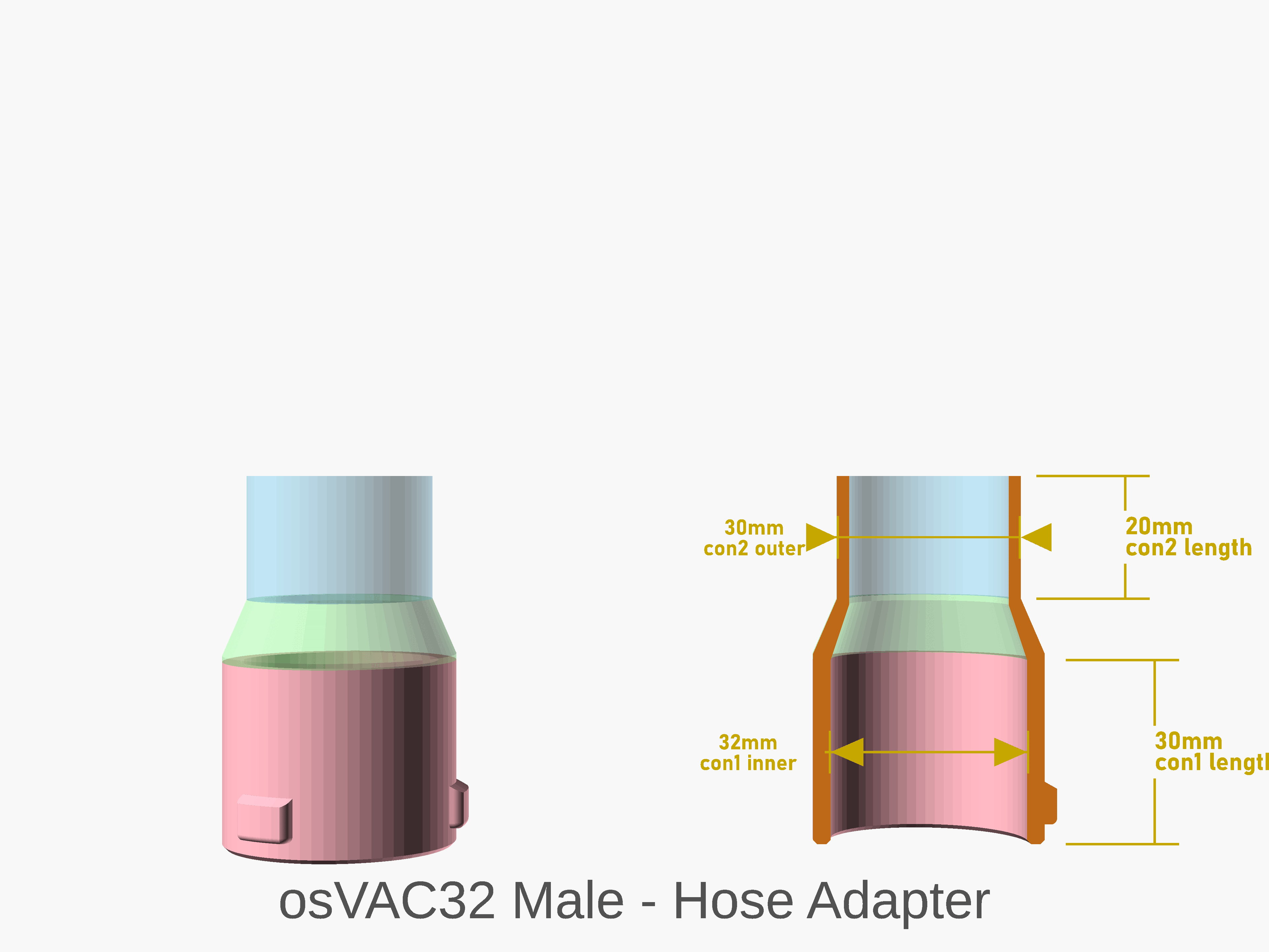 Parametric vacuum hose connector