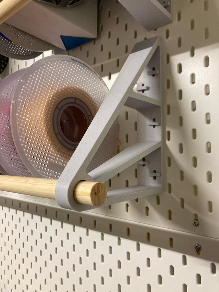 Filament Spool Holder - Wood 23mm (fits IKEA Skådis)