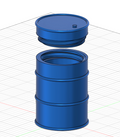 1/10 Scale 55 Gallon Steel Drum (Screw Top)