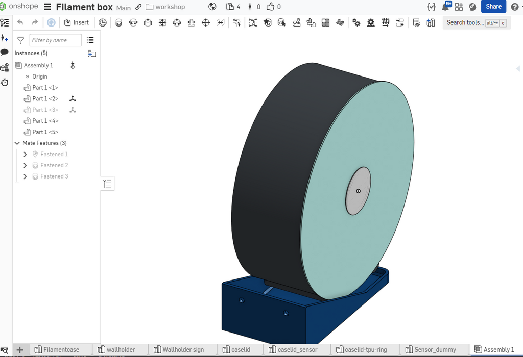 Round filament box for spools