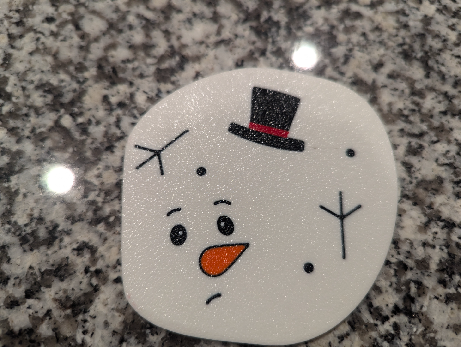 Melted Snowman Coaster Set + Holder - A Frosty End