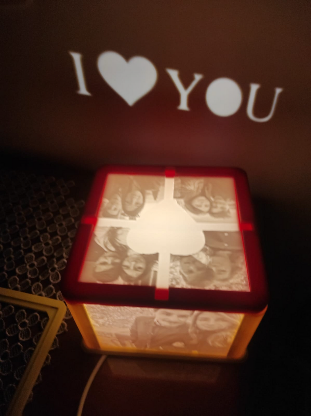 BOX LITOFANIA CON SCRITTA PERSONALIZZABILE