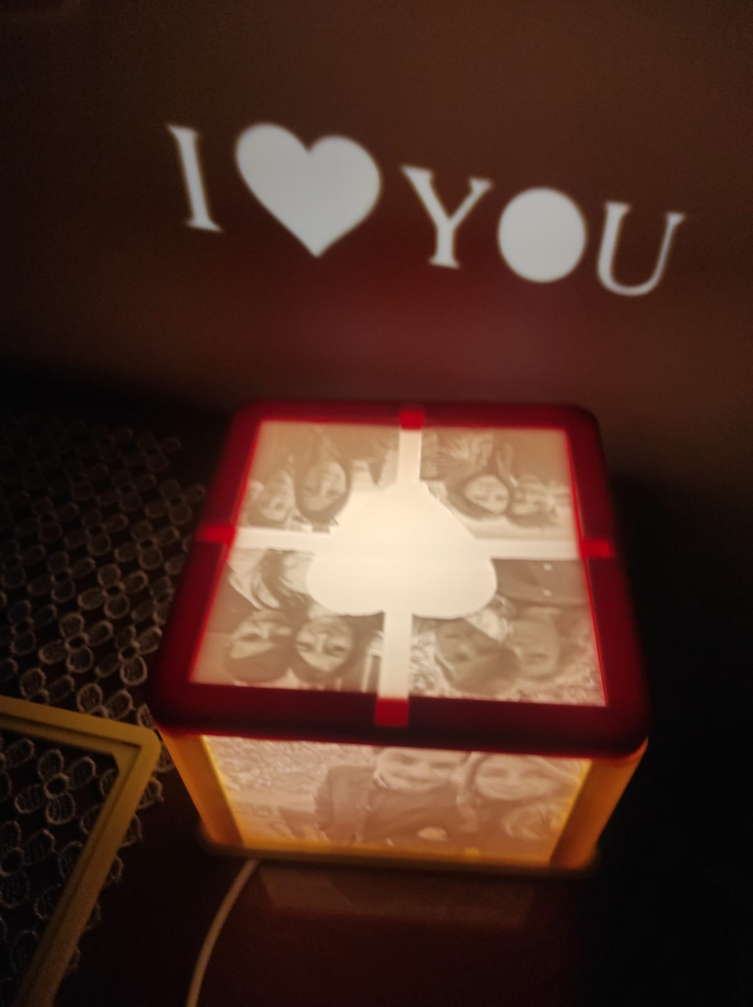 BOX LITOFANIA CON SCRITTA PERSONALIZZABILE