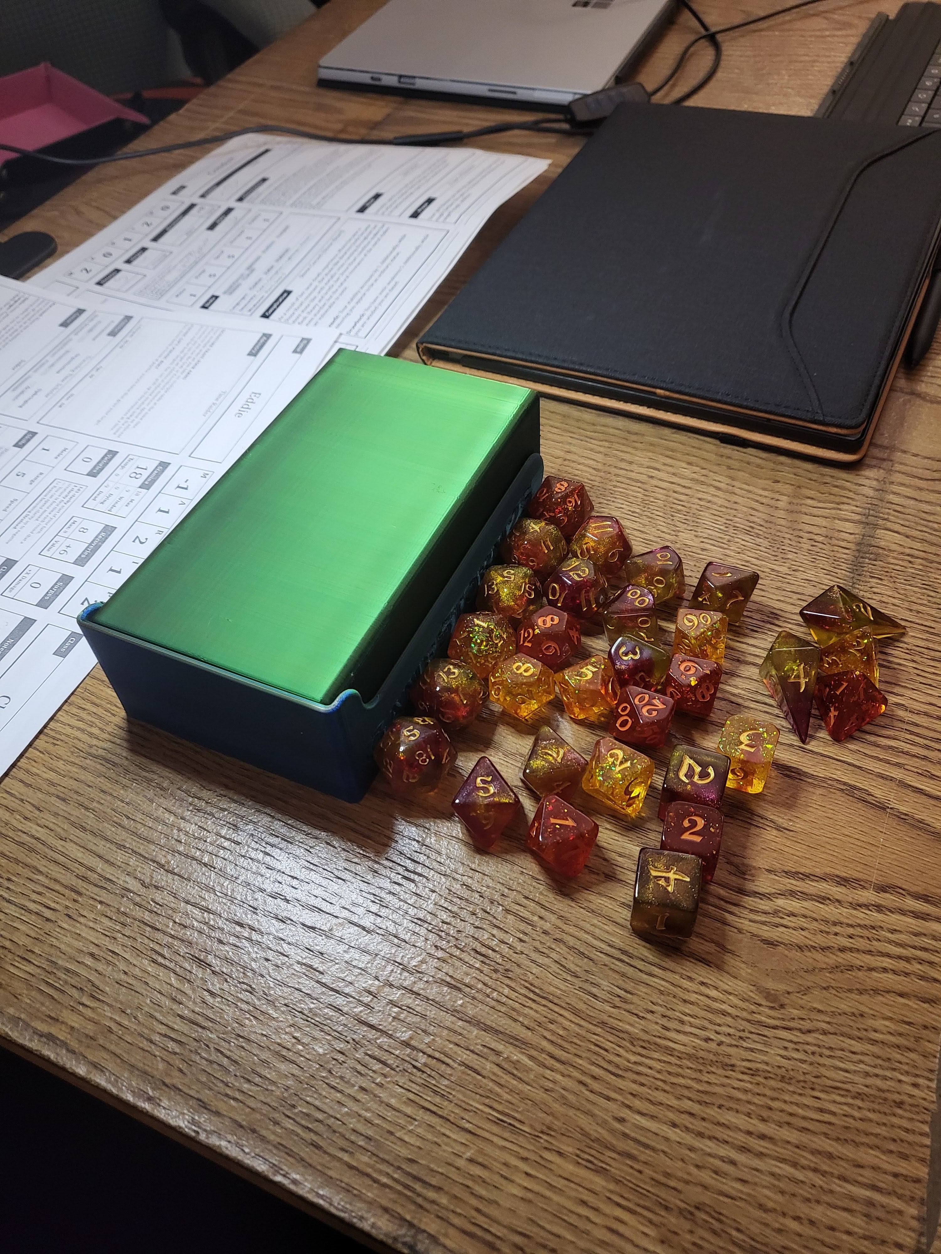 Portable dice tower and storage (print in place)