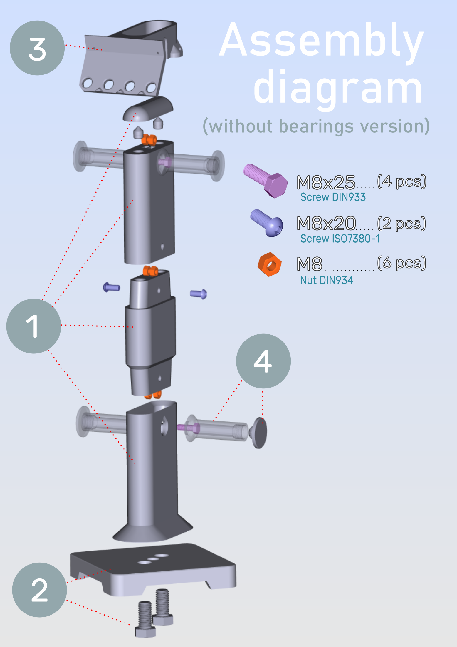 Multi spooler with bearings and bmcu holder