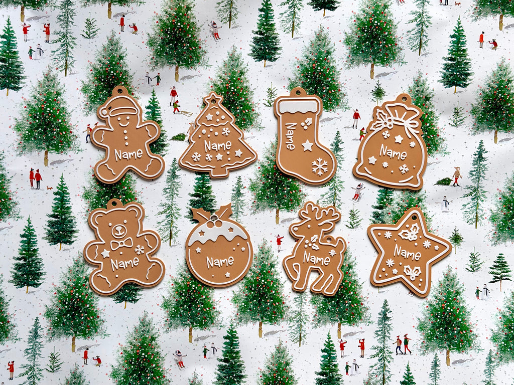 Personalised gingerbread Xmas gift tag - Set 2
