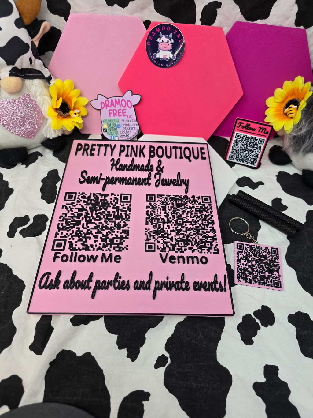 Custom QR Code Sign/Vendor Display/Table Display