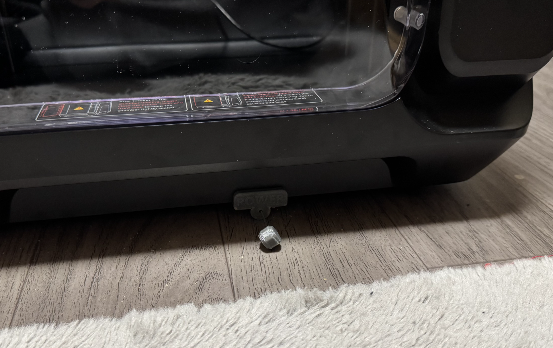 Qidi Q1 Pro front power button