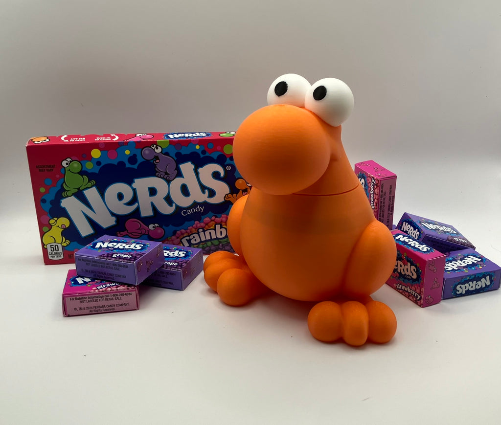Nerds-shaped container for Nerds