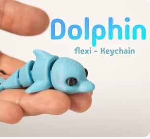 Flexi Dolphin Keychain