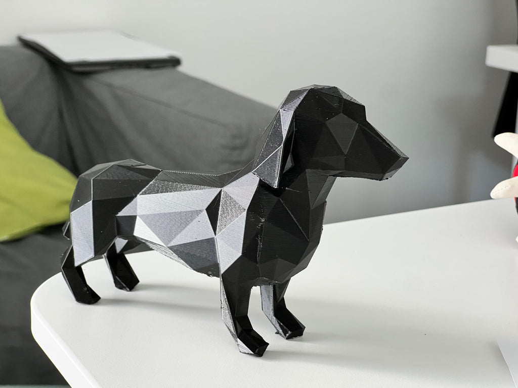 Dachshund Low Poly Sculpture