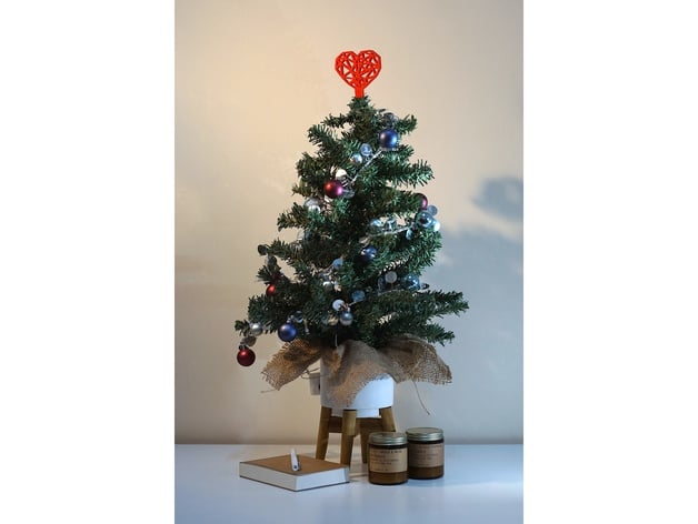 Geometric Heart Tree Topper
