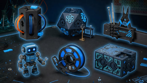 Mad Man Box contents showcase — blue accent lab drops