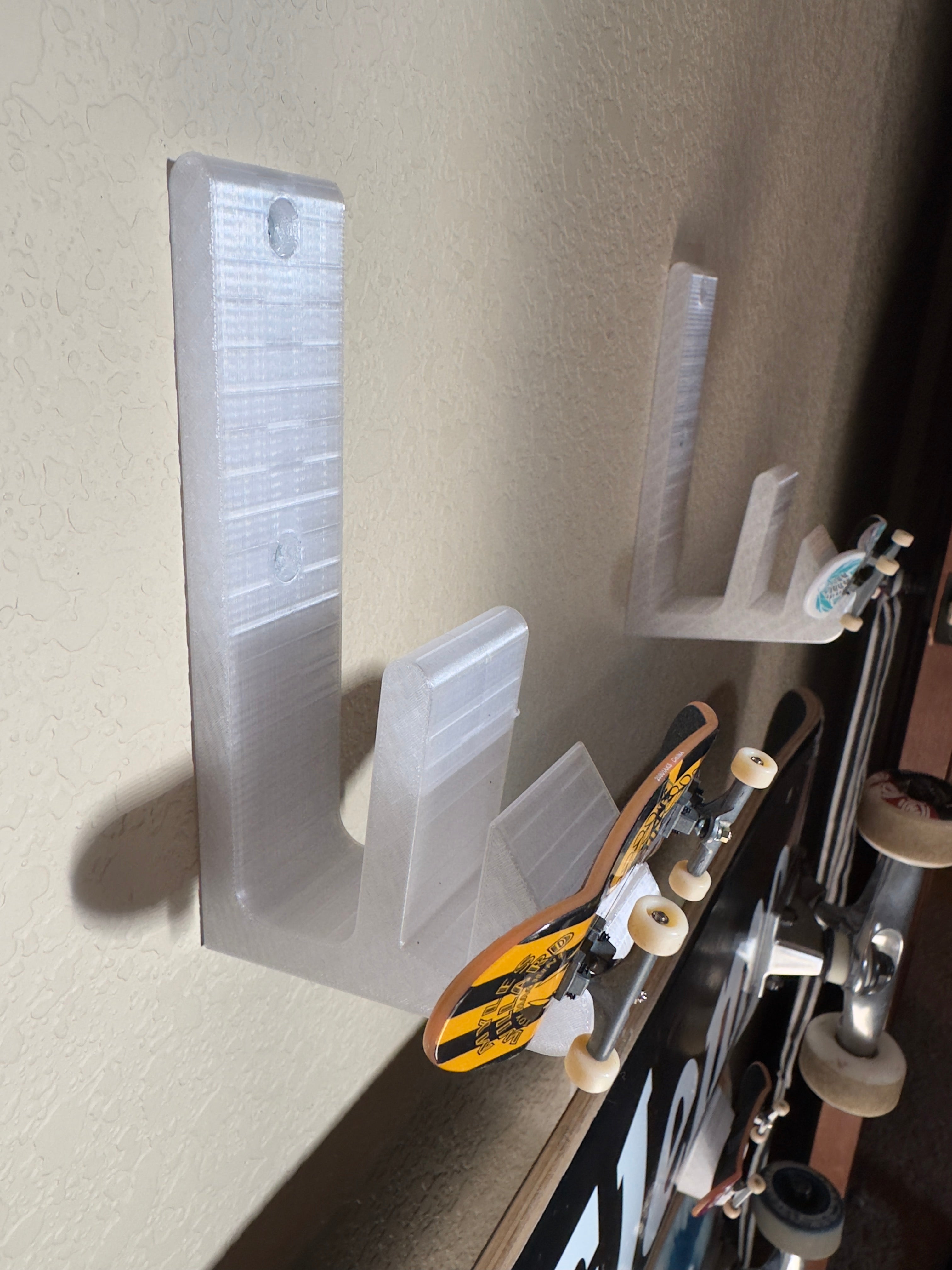 Skateboard Wall Hanger with Mini Fingerboard Holder